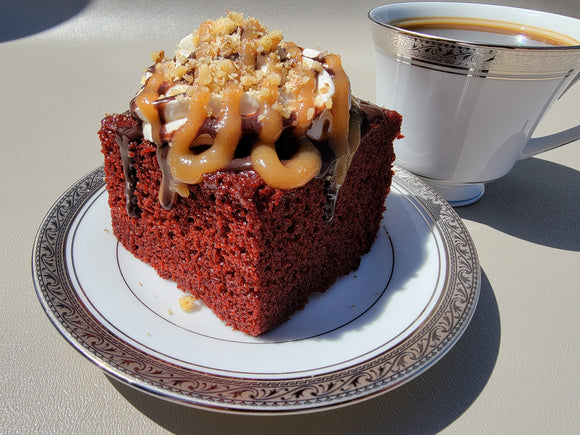 Gluten Free Red Velvet Peanut Butter Cup Cake